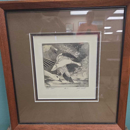 "Snow Geese" Original Etching on Paper - Signed
