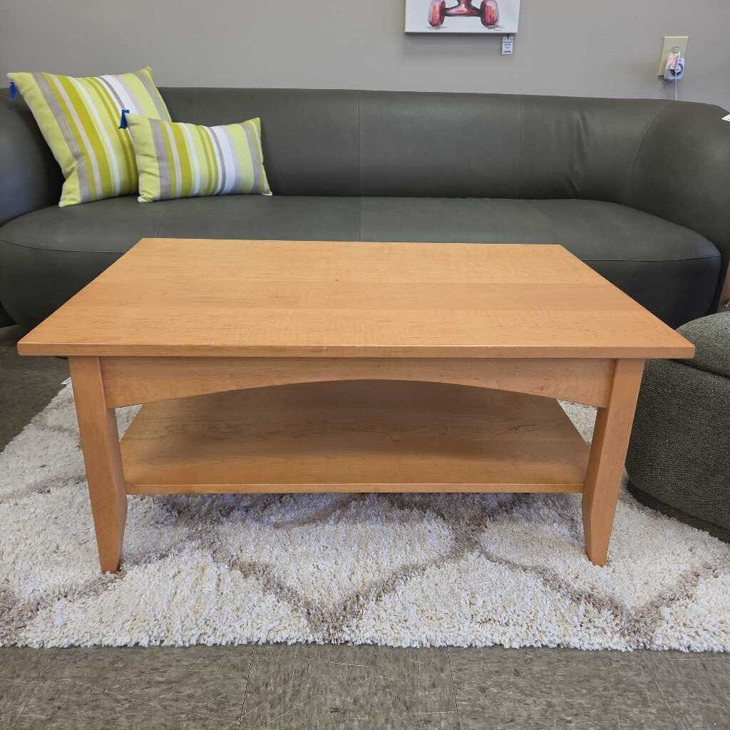 Custom Made Tiger Maple Coffee Table by Pierce Furniture