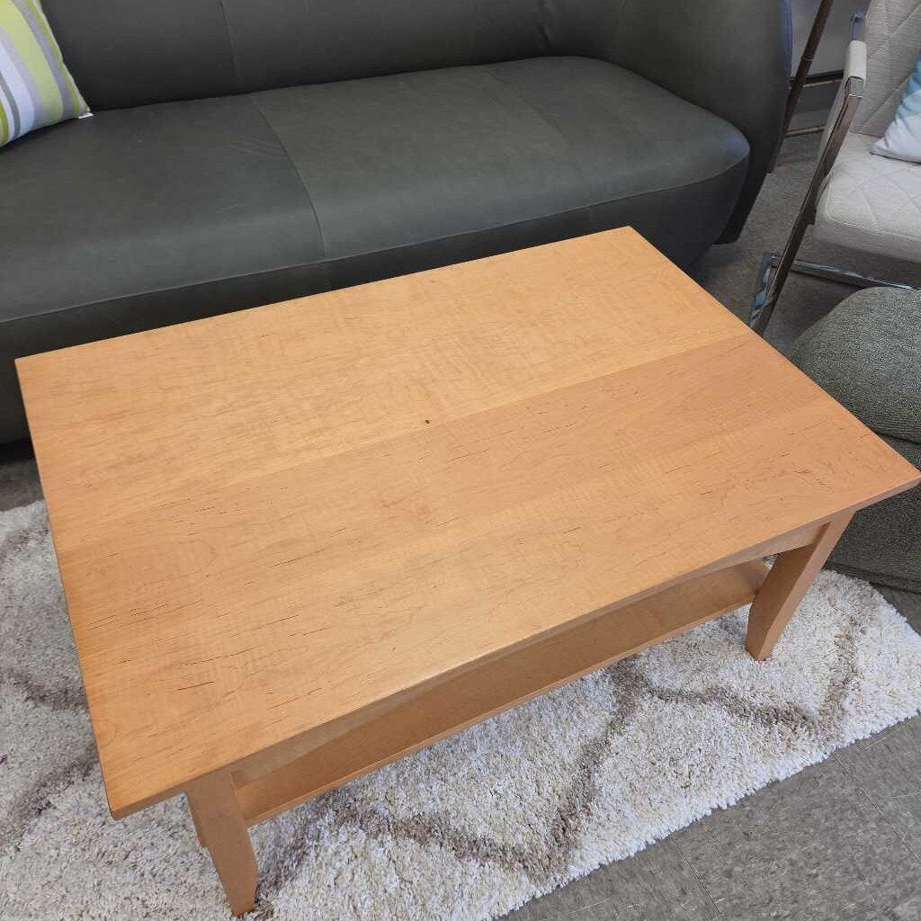 Custom Made Tiger Maple Coffee Table by Pierce Furniture