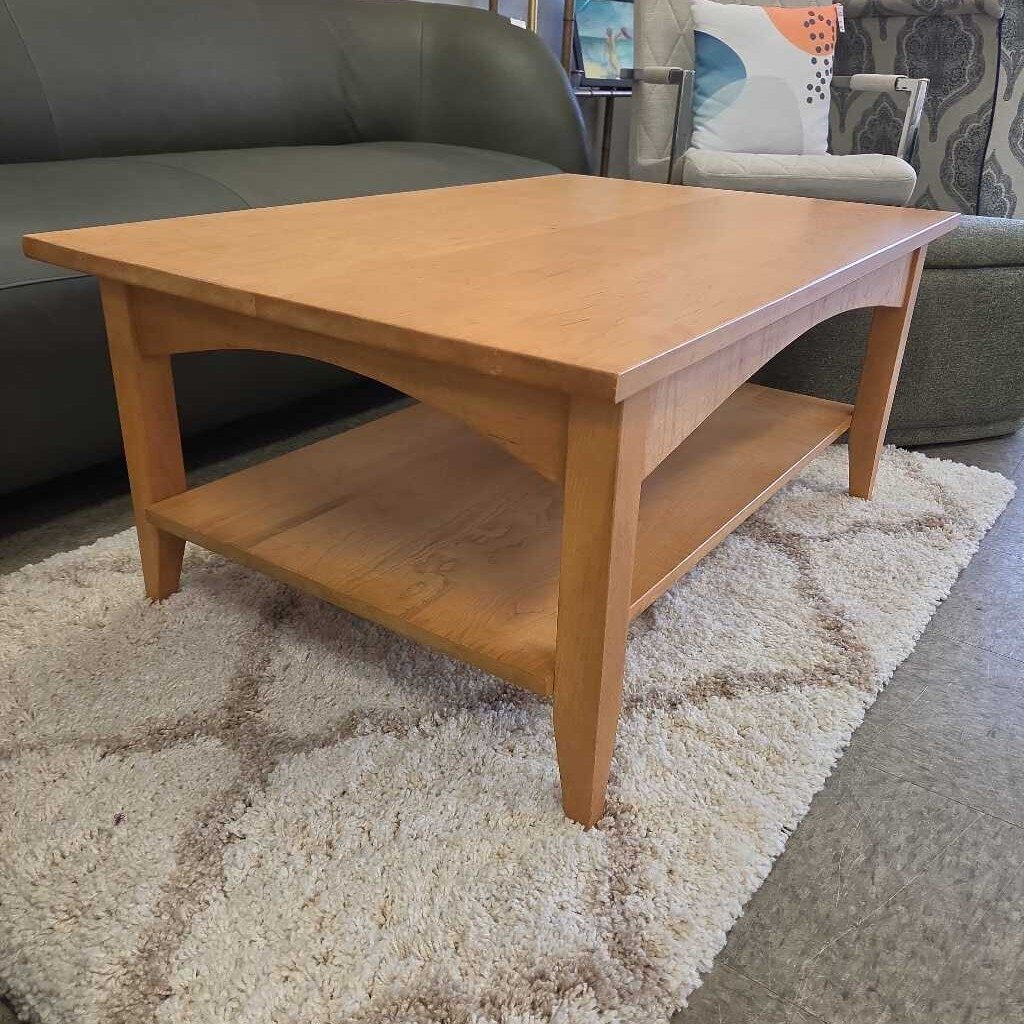 Custom Made Tiger Maple Coffee Table by Pierce Furniture