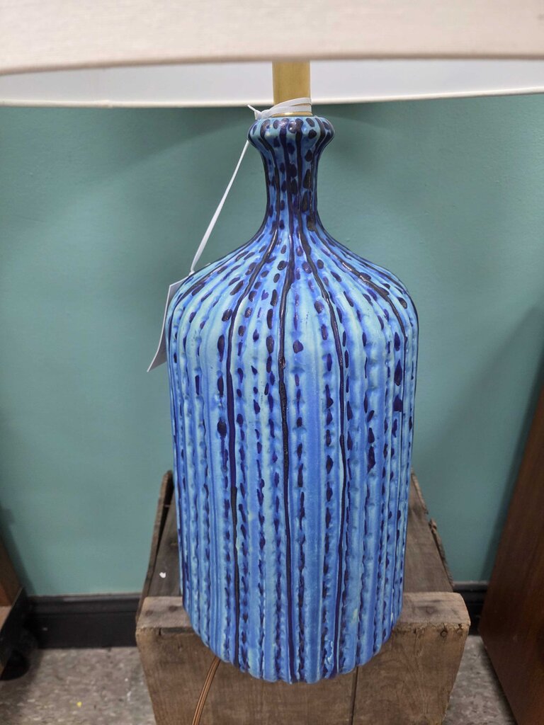 AERIN Culloden Ceramic Table Lamp with Linen Shade - NEW (2 Available)