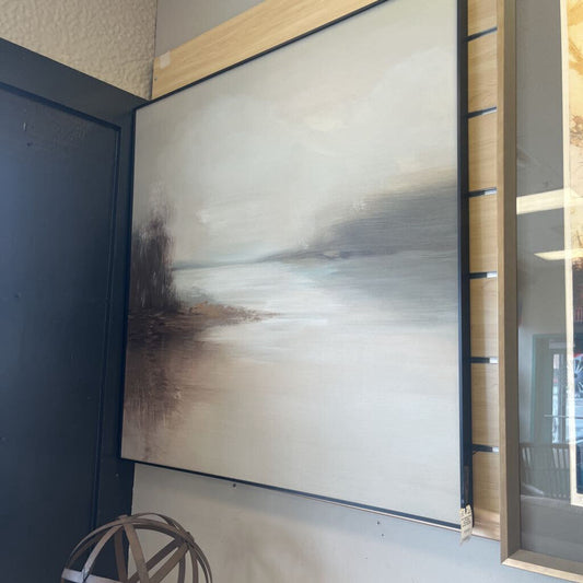 Abstract Lake by Wai Pen - Framed Oil on Canvas