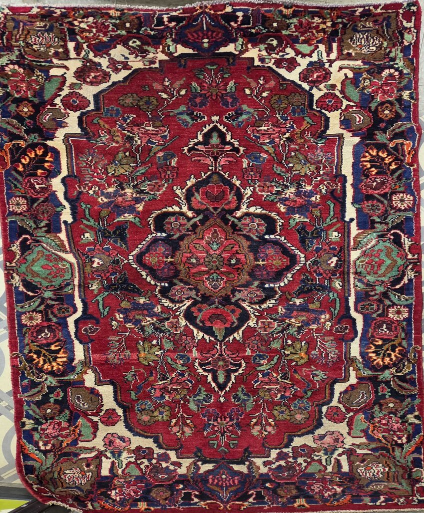 Hand Knotted 100% Wool Persian Hamada Area Rug 7.4x4.2