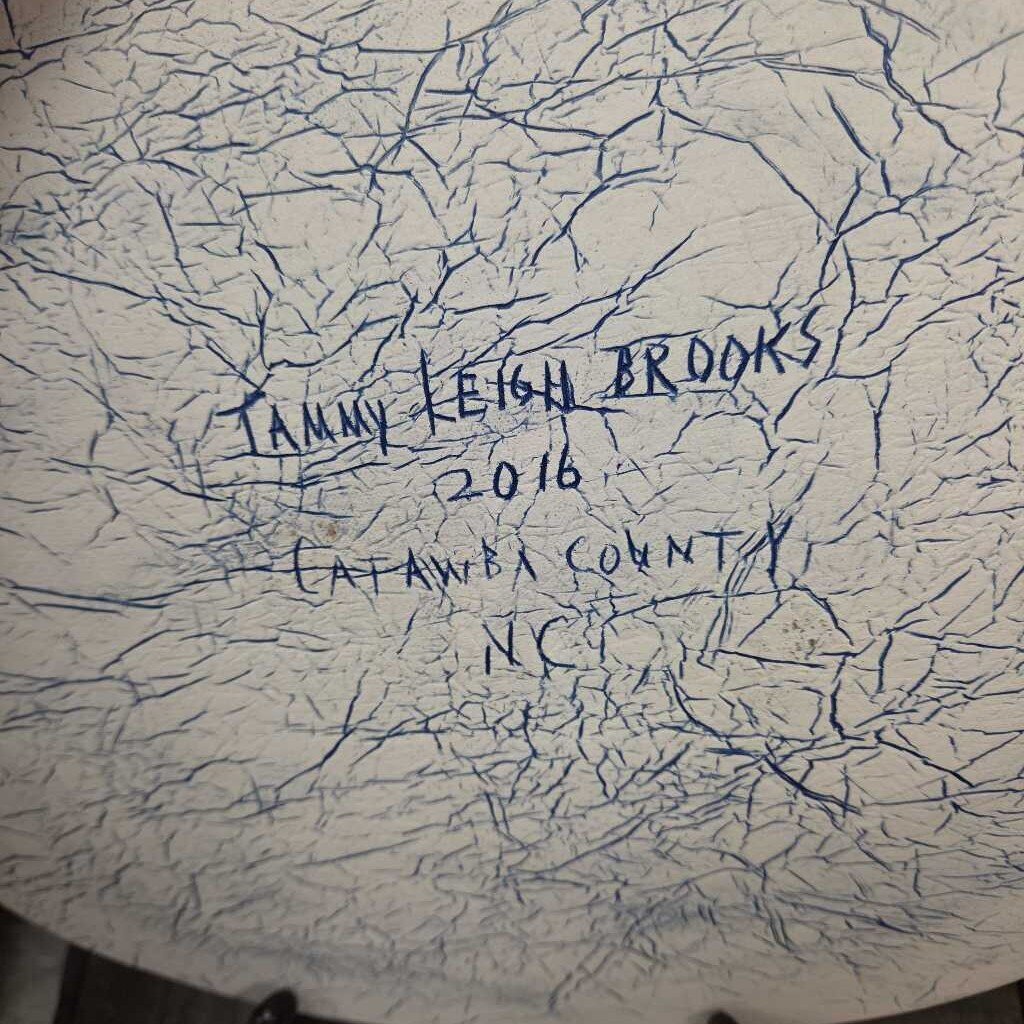 Hand Crafted Decorative Pottery Platter with Rams Head Motif by Tammy Leigh Brooks
