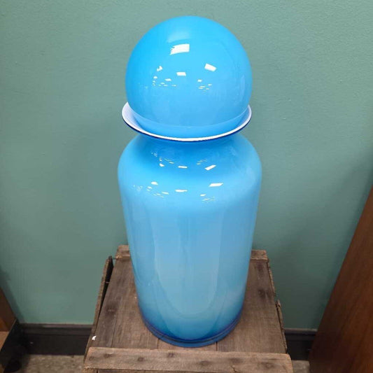 Vintage Pottery Barn Hand Blown Glass Vase with Bubble Top