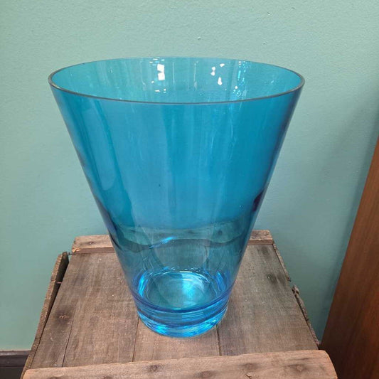 Large MCM Azure Blue Glass Vase