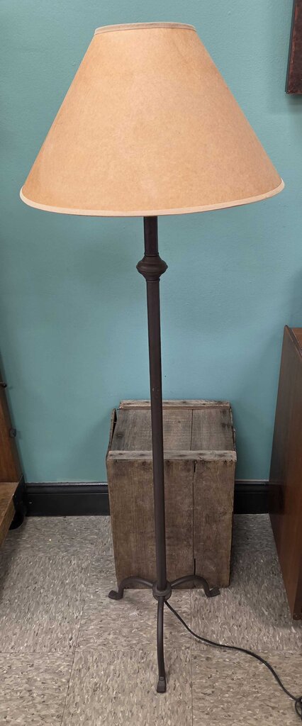Vintage Style Metal Floor Lamp with Paper Shade