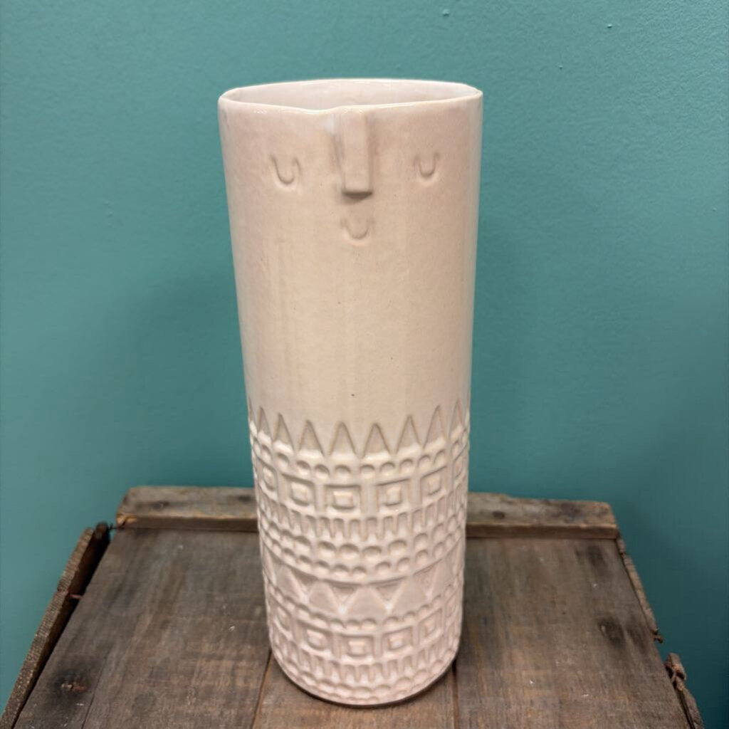 West Elm Atelier Stella Decorative Ceramic Vase with Face Design