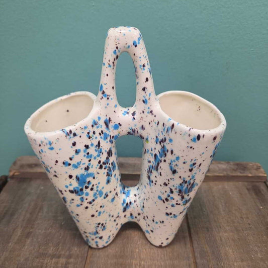 Hand Crafted Speckled Double Pottery Vase