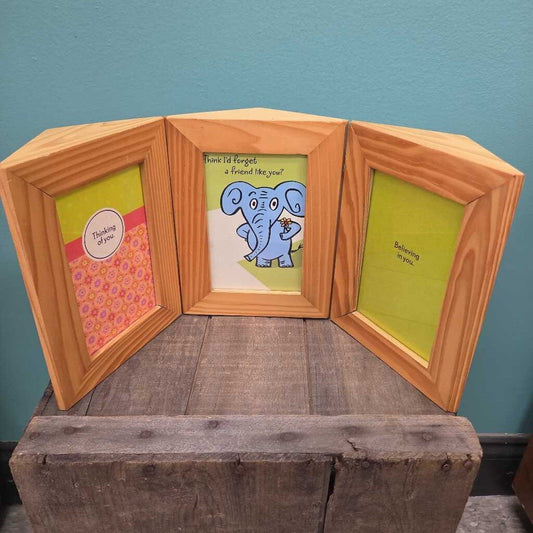 Wood Magnetic Frame Trio - Holds 3 4x6" Photos