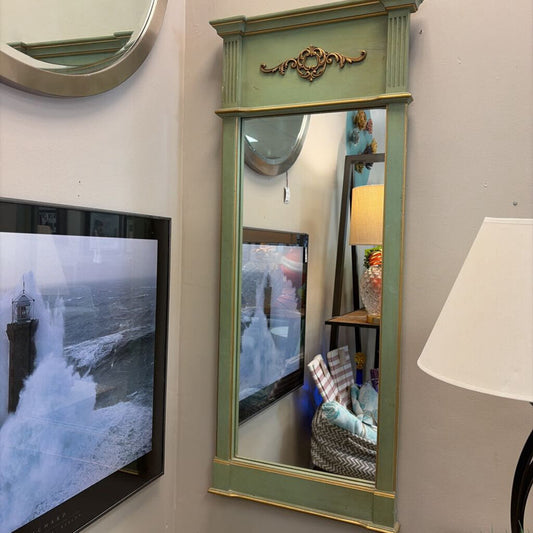 Vintage Ornate Green Mirror