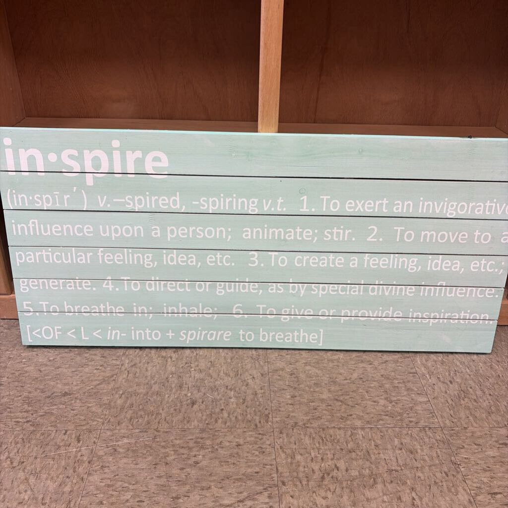Inspire Definition Wall Art Sign