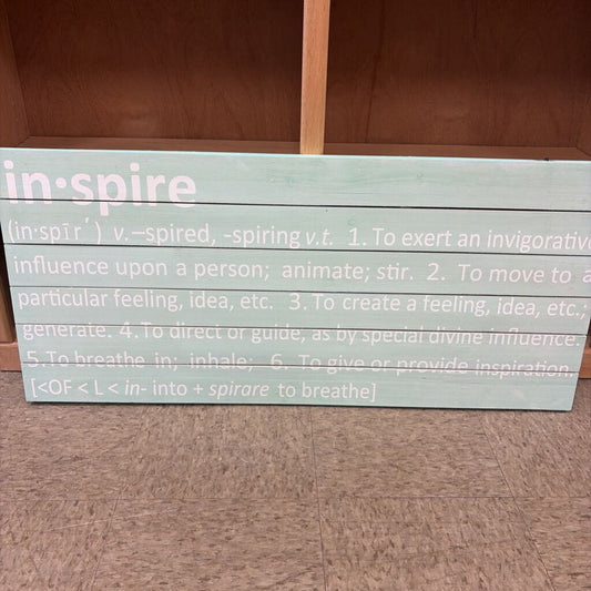 Inspire Definition Wall Art Sign