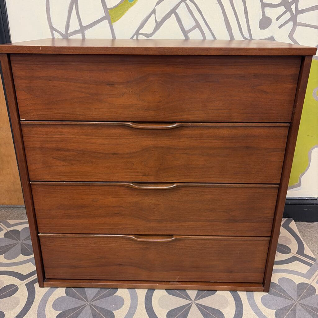 Vintage Wooden MCM Four-Drawer Dresser