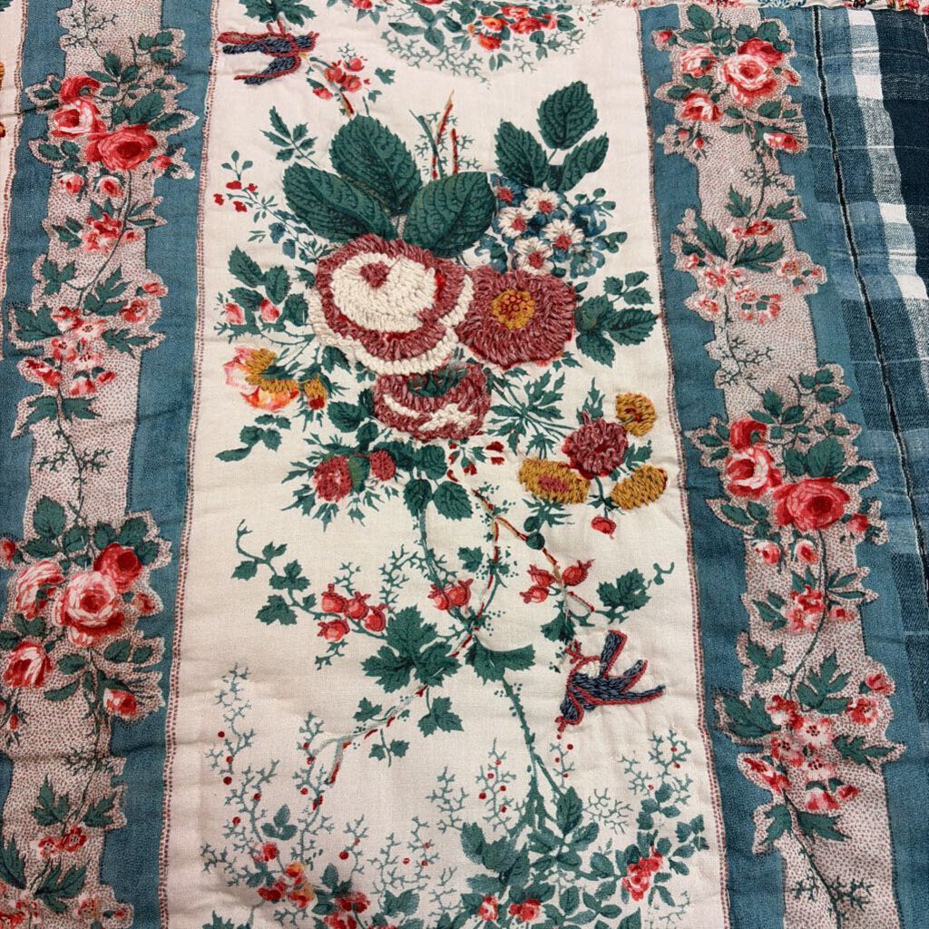 Pottery Barn Bridgette Vintage Floral Reversible Quilt