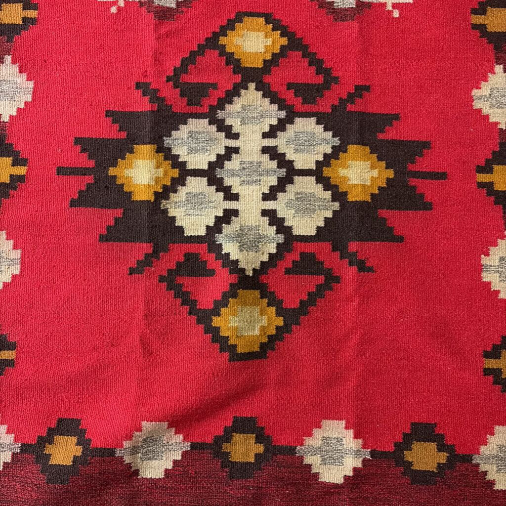 Turkish Kilim Multicolor Geometric Patterned Area Rug