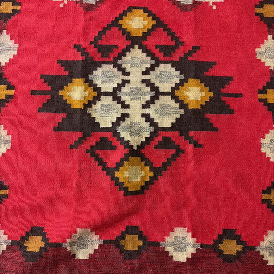 Turkish Kilim Multicolor Geometric Patterned Area Rug