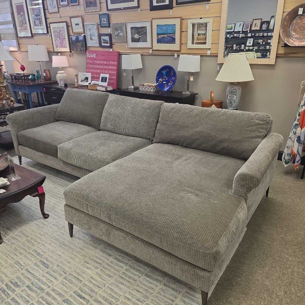 Jonathan Louis DesignLab 2-Piece Sectional in Wide-Wale Ribbed Corduroy