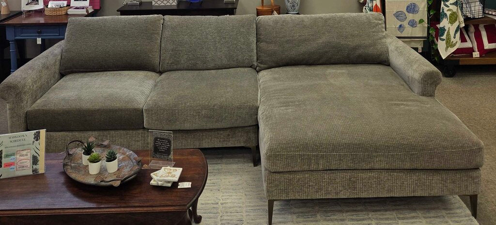 Jonathan Louis DesignLab 2-Piece Sectional in Wide-Wale Ribbed Corduroy