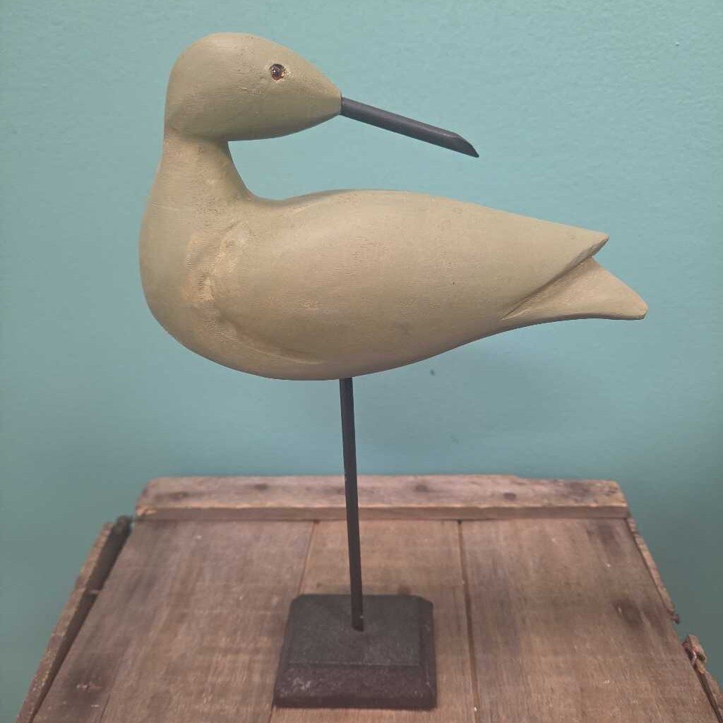 Hand Carved Wooden Sea Bird on Stand