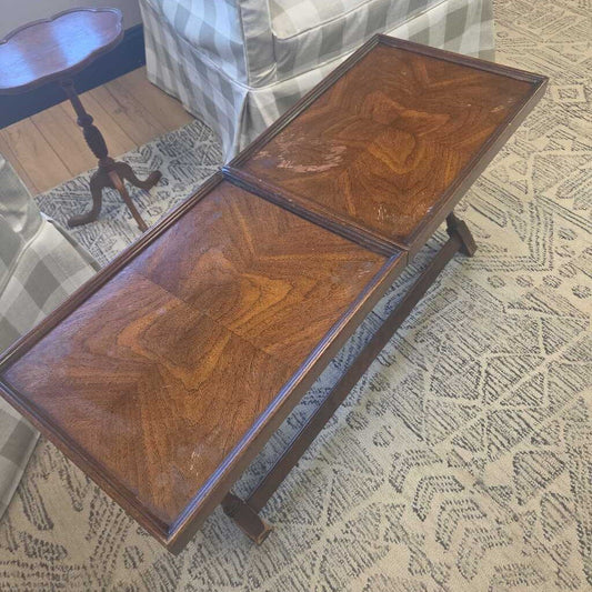 Mid-Century Rare Brandt Reversible 2 Tray Coffee Table