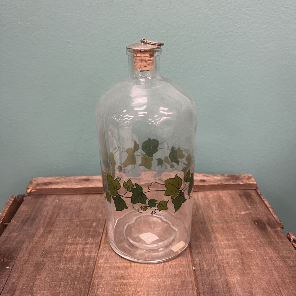 Glass Botanical Leaf Decanter Bottle