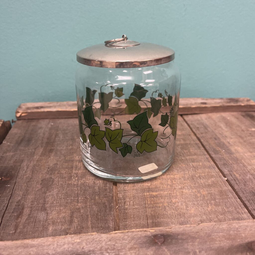 Glass Botanical Leaf Canister