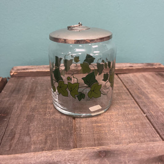 Glass Botanical Leaf Canister