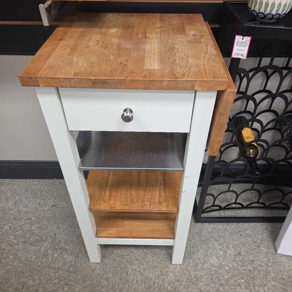 IKEA Stenstorp Butcher Block Kitchen Cart w/Drop Leaf