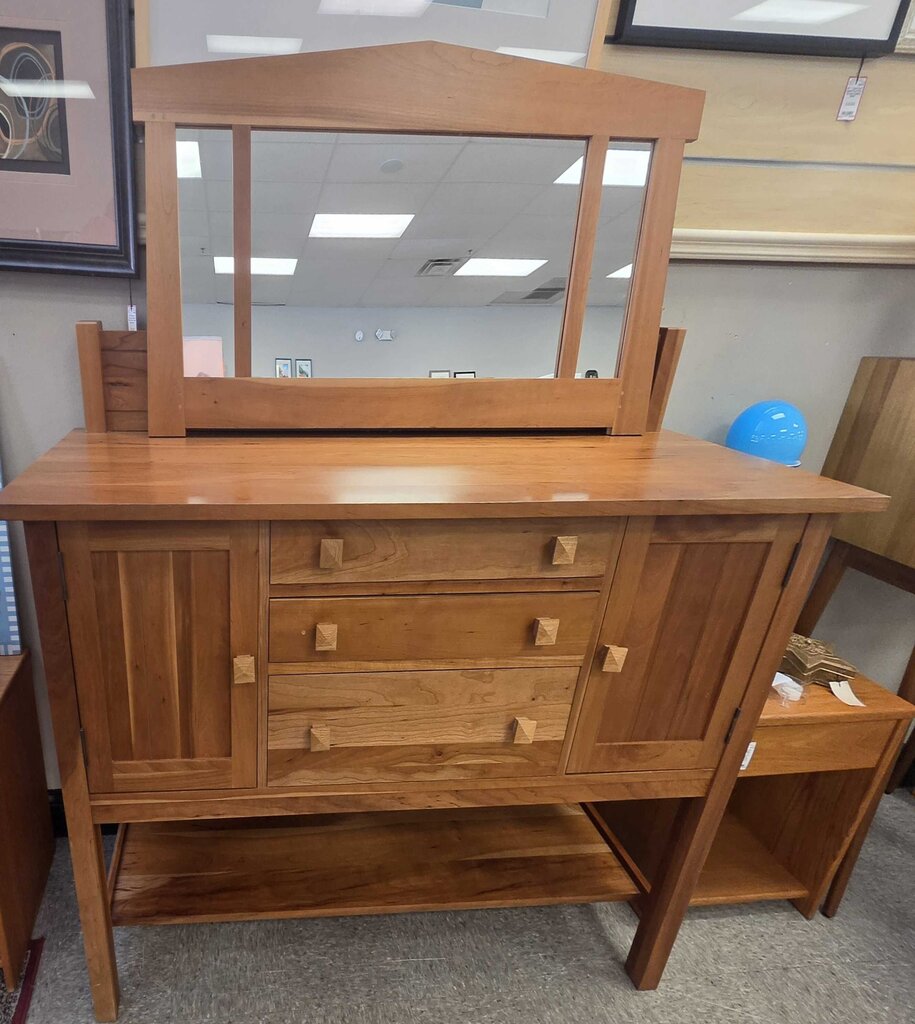 S. Bent & Bros Mission Style Buffet Sideboard w/Mirror