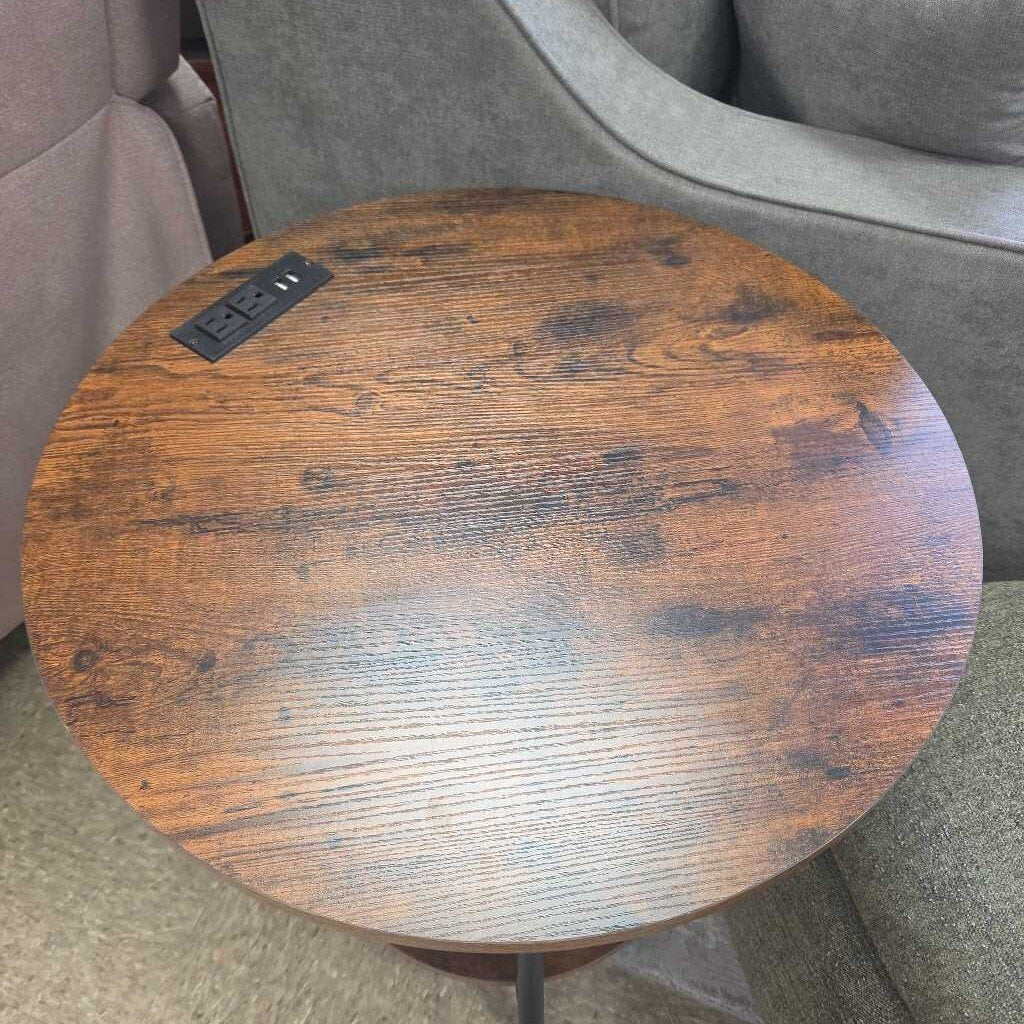 3-Tiered End Table with USB Charging Ports