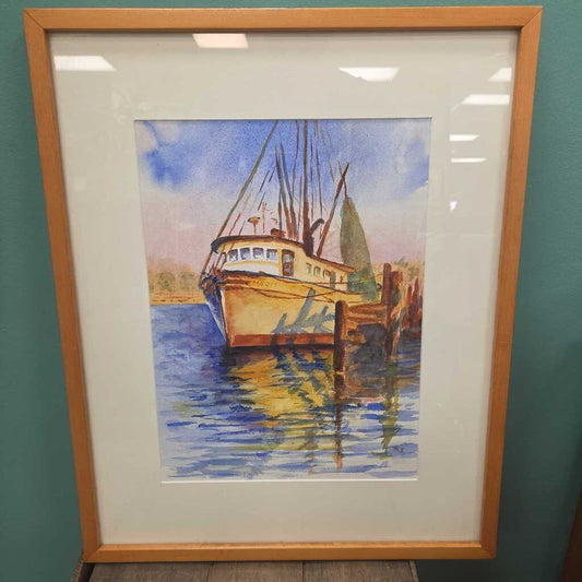 Original Sailboat Watercolor on Paper by Rudolph H. Sissa (Maine Artist)