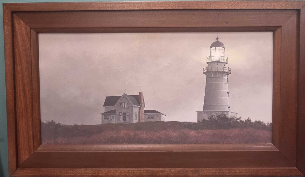 Lighthouse Print in Wood Frame