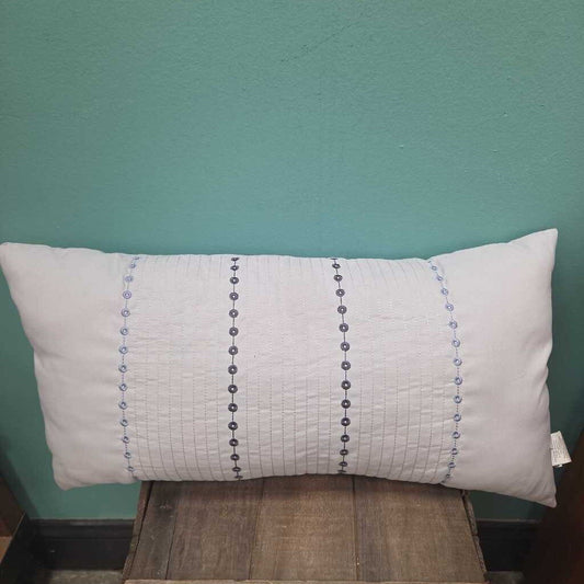 Lumbar Accent Pillow with Embroidered Eyelet Details