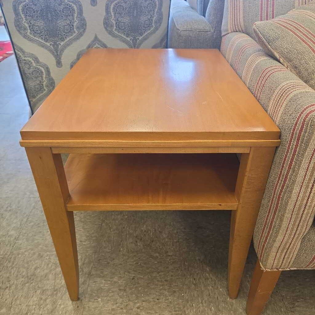 Ethan Allen Maple Two-Tiered End Table - 2 Available
