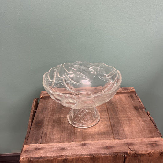 Vinatage Teleflora Glass Footed Compte Bowl