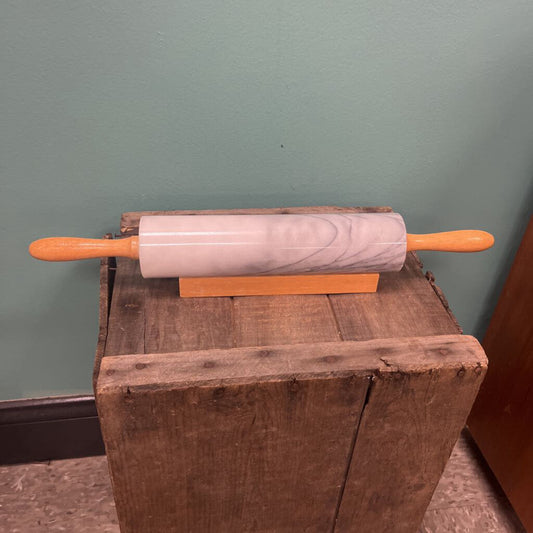 Marble Rolling Pin w/ Wooden Handles & Stand