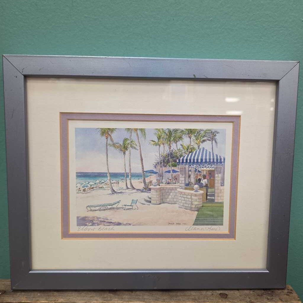 "Elbow Beach" Signed Print by Diana Amos