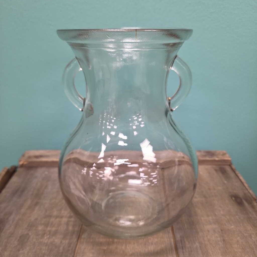 Glass Double-Handled Bulbous Urn Base