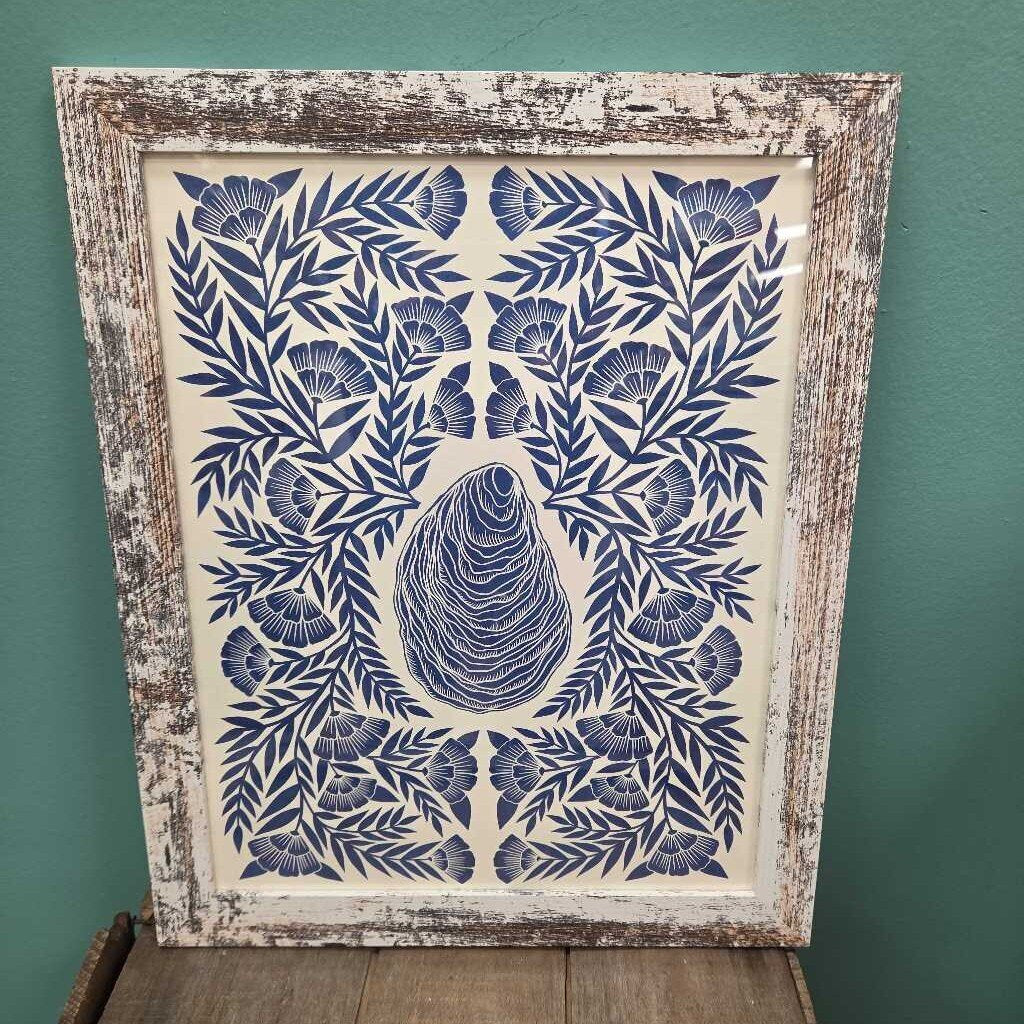"Oyster" Risograph Framed Print by Katherine Watson