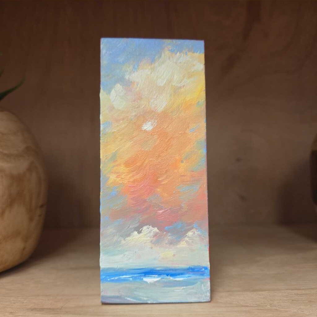 "Ocean Sunset" Oil on Wood