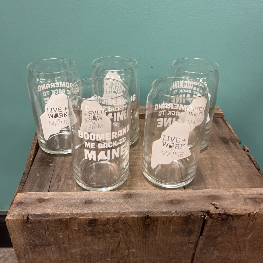 "Live and Work in Maine" Glass Set (5)