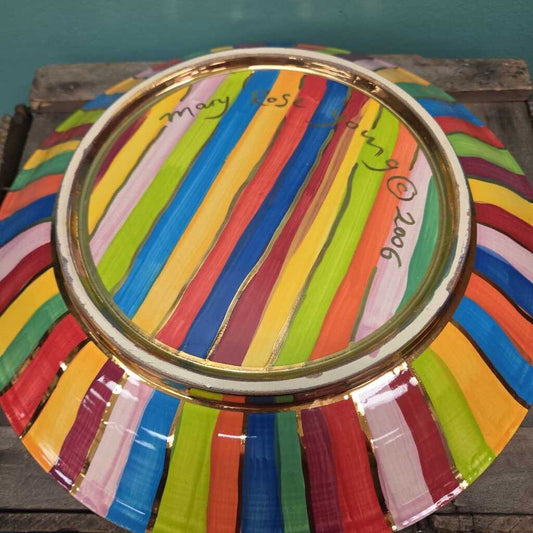 Mary Rose Young 11.25" Striped Dinner Plate