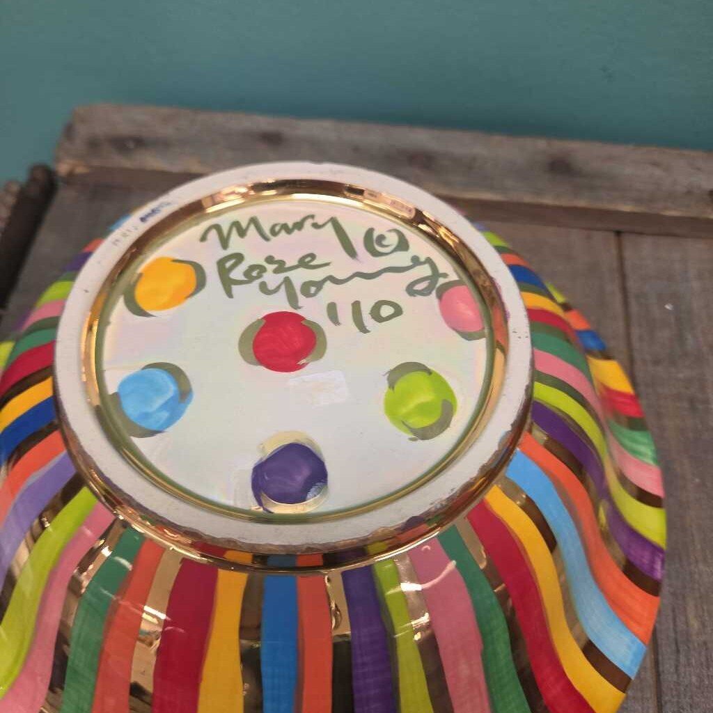 Mary Rose Young 8.25" Serving Bowl - Colored Dots