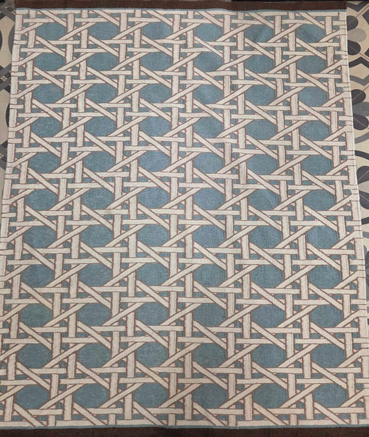 "Fresh Cane" Classic Geometric Rattan Weave Pattern Hand Knotted Area Rug