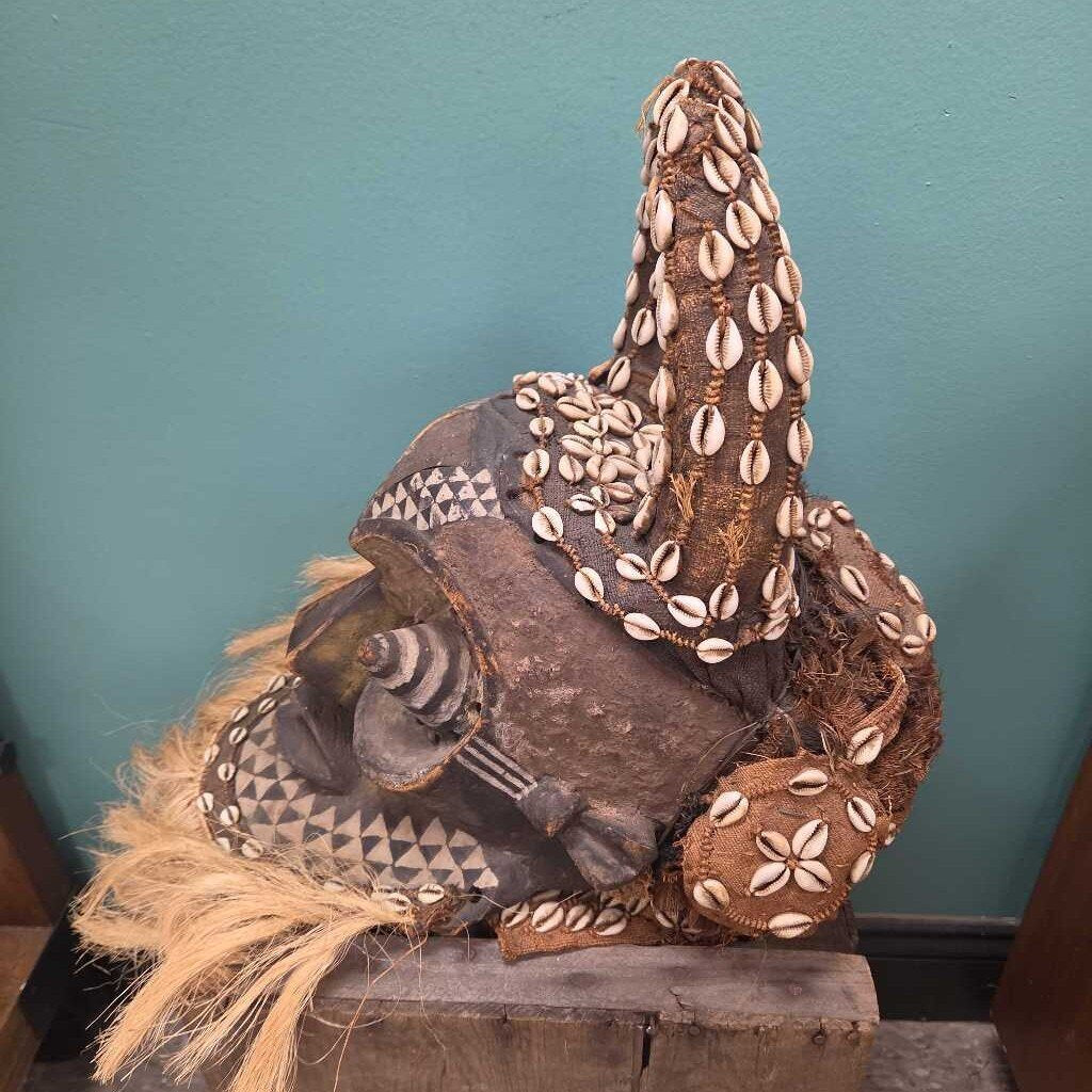 Authentic African Congo Helmet Mask