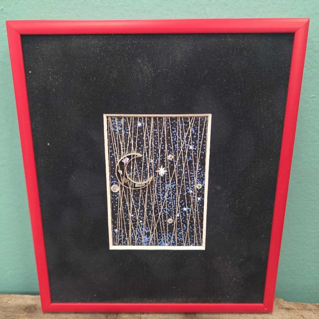"Crescent Moon" Mixed Media Textile Art