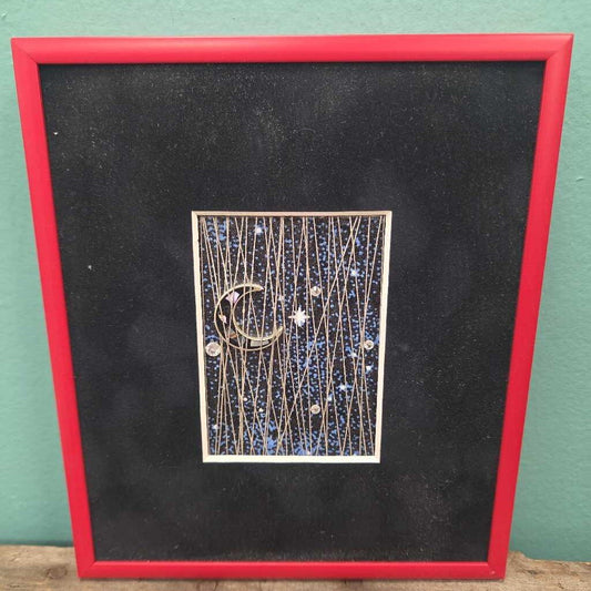 "Crescent Moon" Mixed Media Textile Art