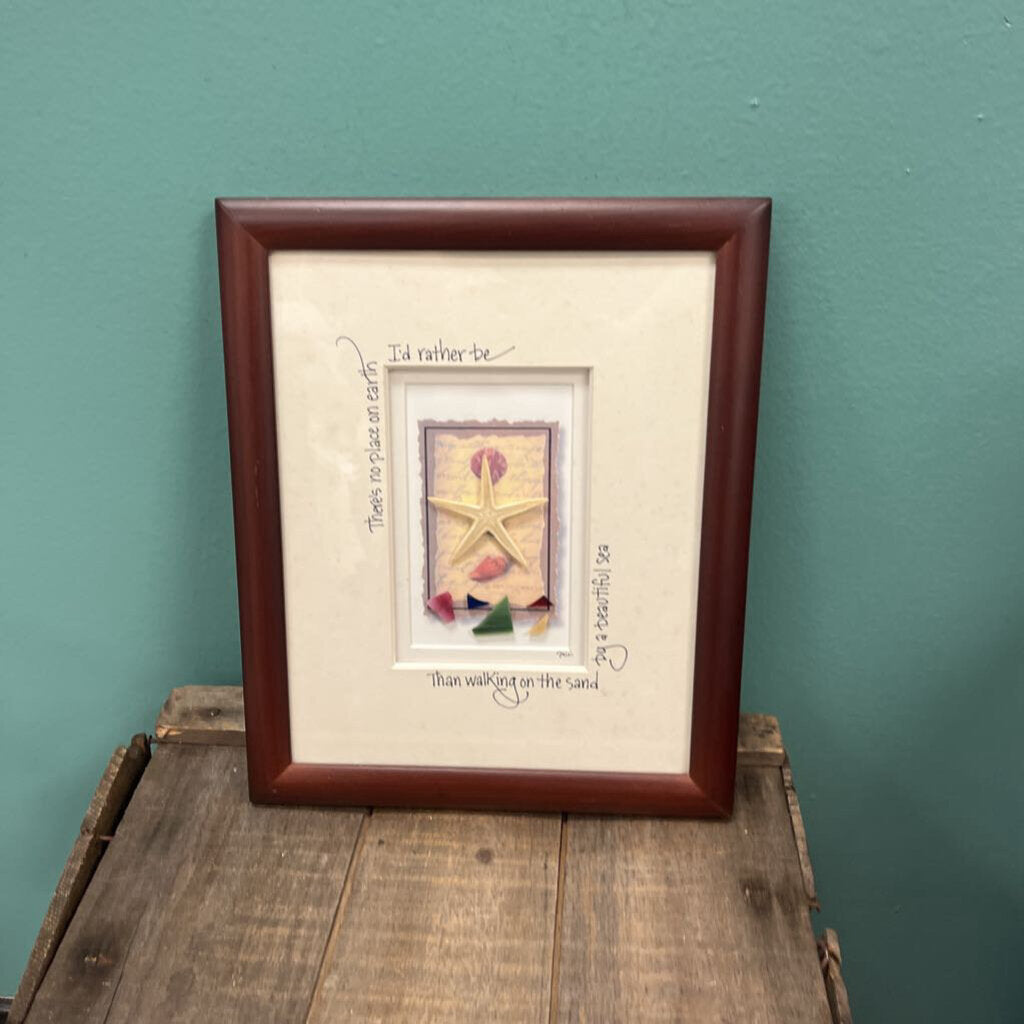 Costal Beach Shadow Box Framed Art