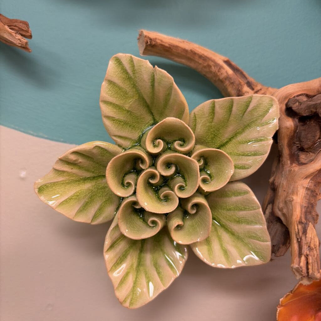Chive Peridot Green Maiden Lotus Ceramic Flowers